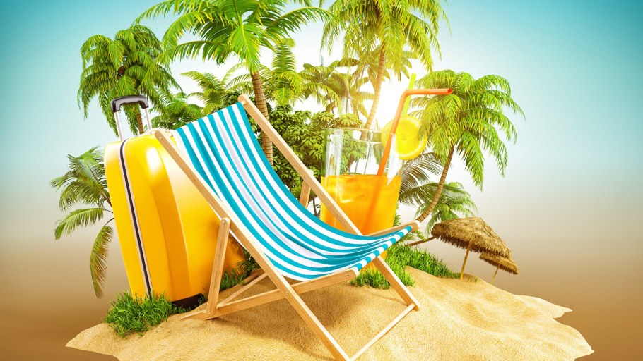 Шезлонг на пляже