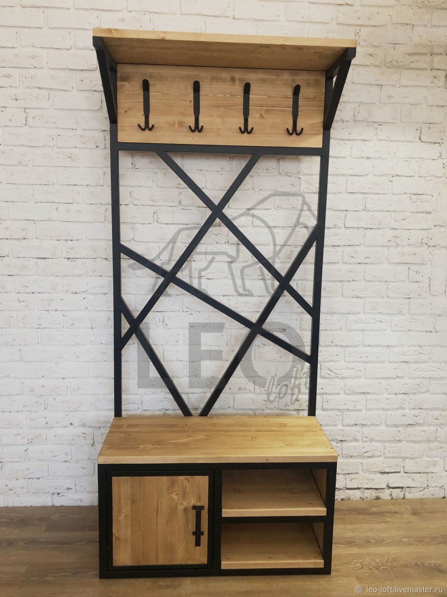 Обувница вешалка металл лофт