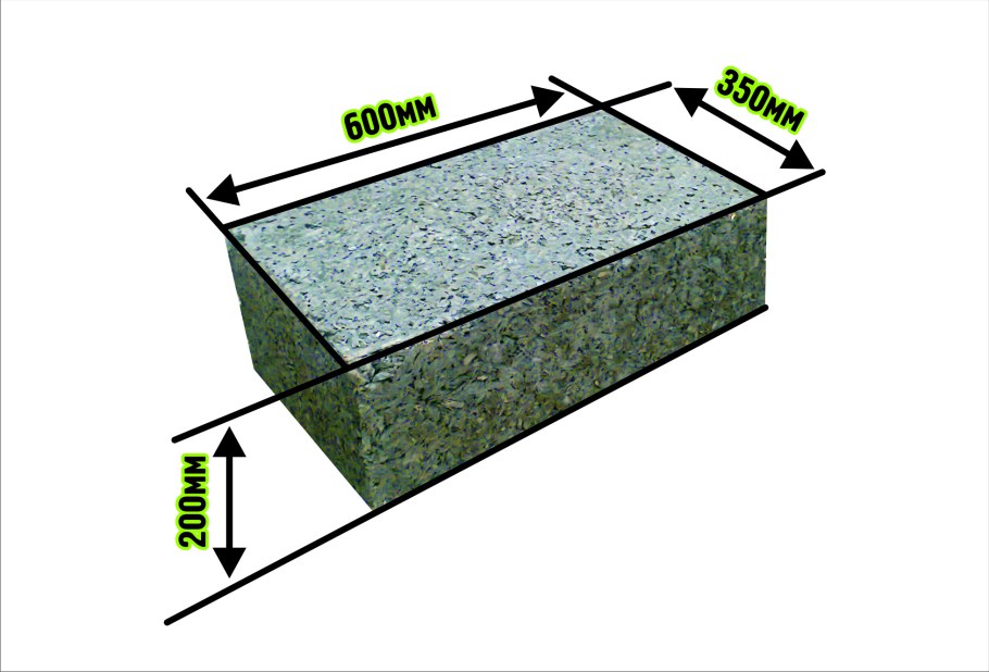 Размер арболитового блока стандарт