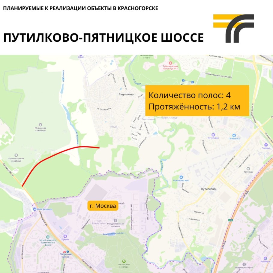 Проект дороги Путилково Пятницкое шоссе