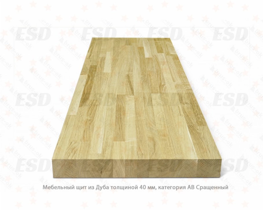 Щит дубовый цельноламельный 40 мм