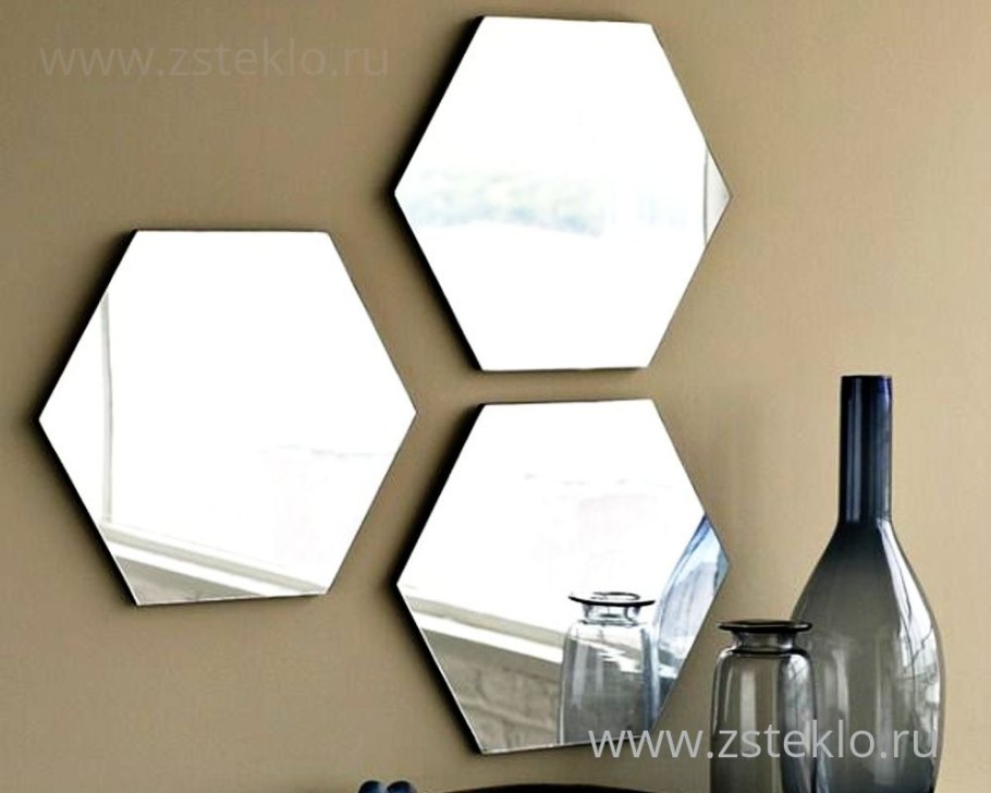 Гексагон зеркальная плитка