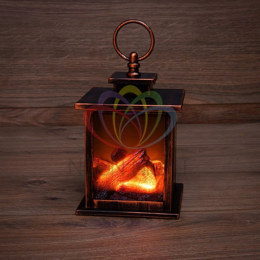 Светодиодный камин "Neon-Night. Кантри" с эффектом живого огня, 12х12х18,5 см