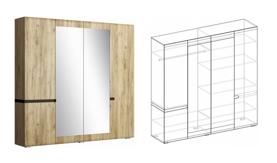 Ультра шкаф 4х.створчатый