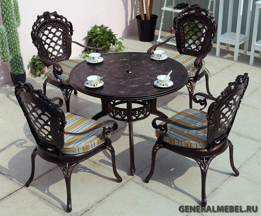 Комплект садовой мебели из чугуна Воскресение (4 предмета) Atrovirens
