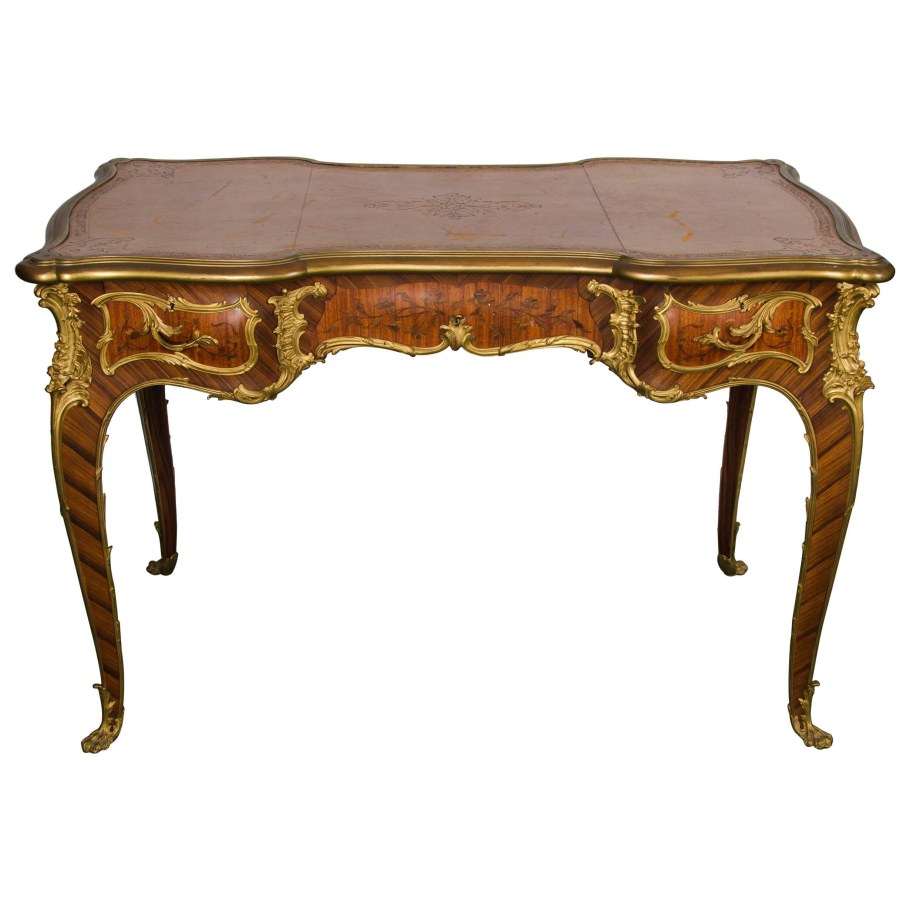 A Louis XV Ormolu-Mounted Kingwood Bureau plat Mid-18th Century