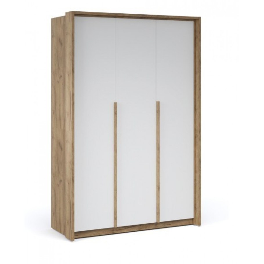 Распашной шкаф Мишель 3дв крафт золотой/белый жемчуг