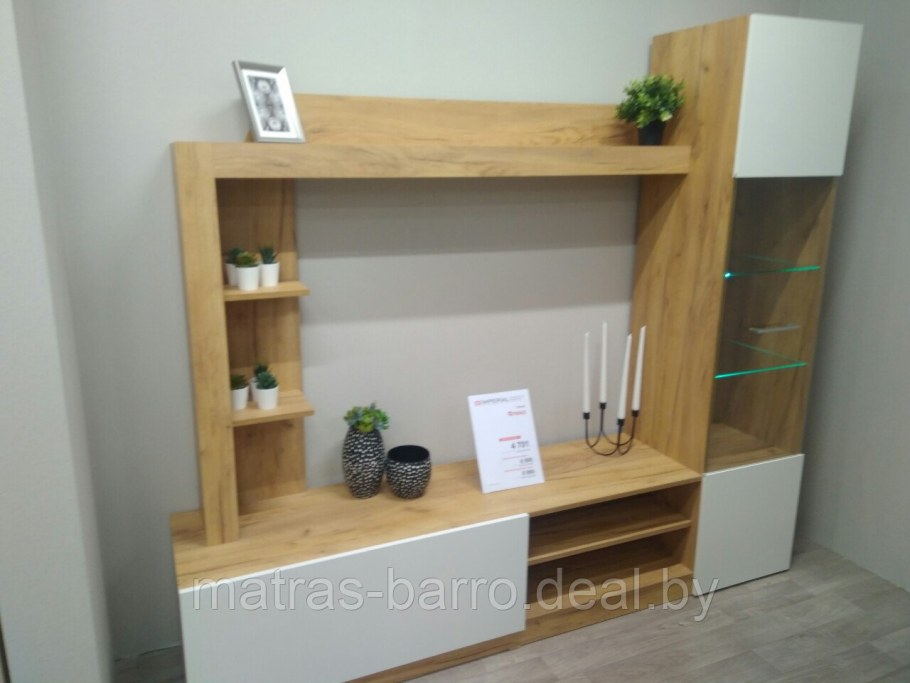 Стенка Флекс крафт золотой/белый