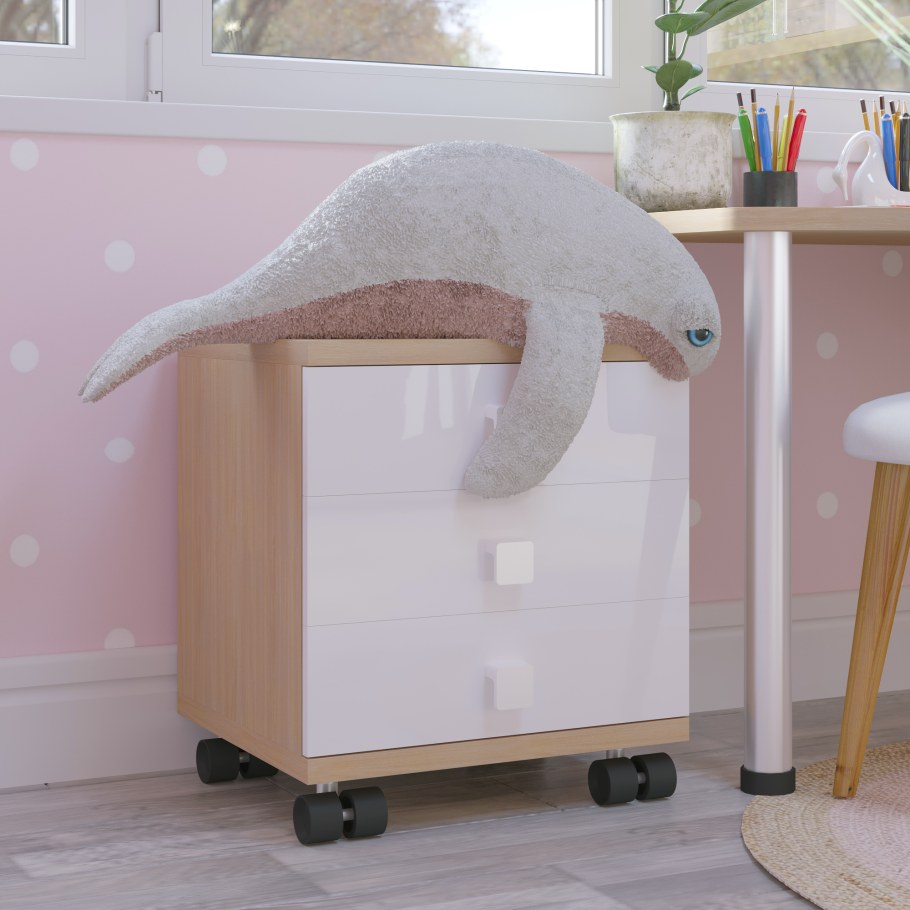 Тумбочка прикроватная Тиана лазурит дуб молочный