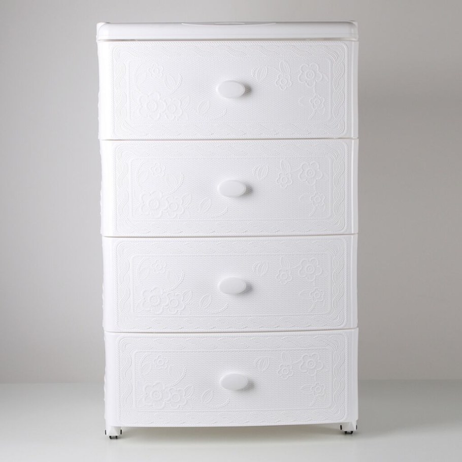 Комод Флоран 4-х секционный широкий слоновая кость