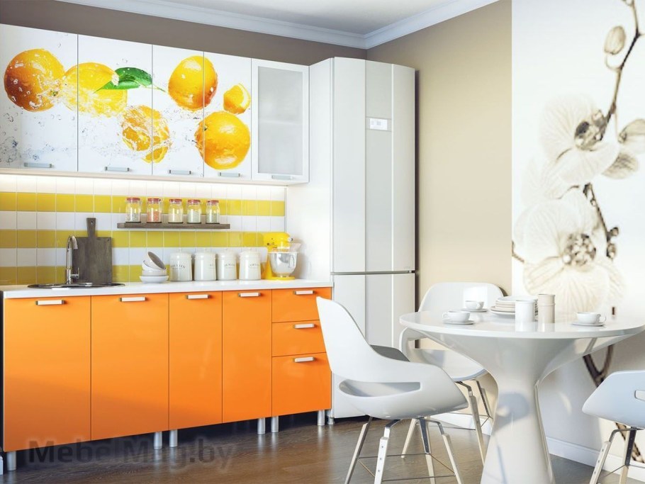 Кухня апельсин 2 метра БТС