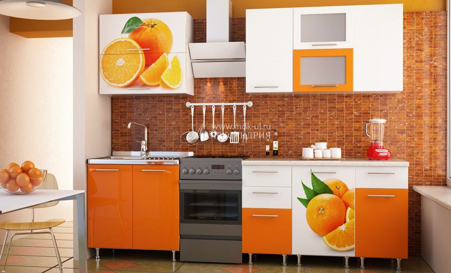 Кухонный гарнитур апельсин