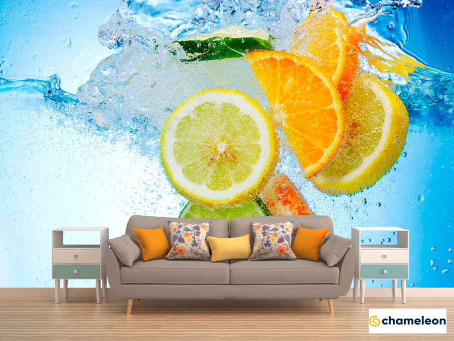 Обои с апельсинами для кухни