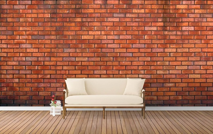 Красный кирпич стена
