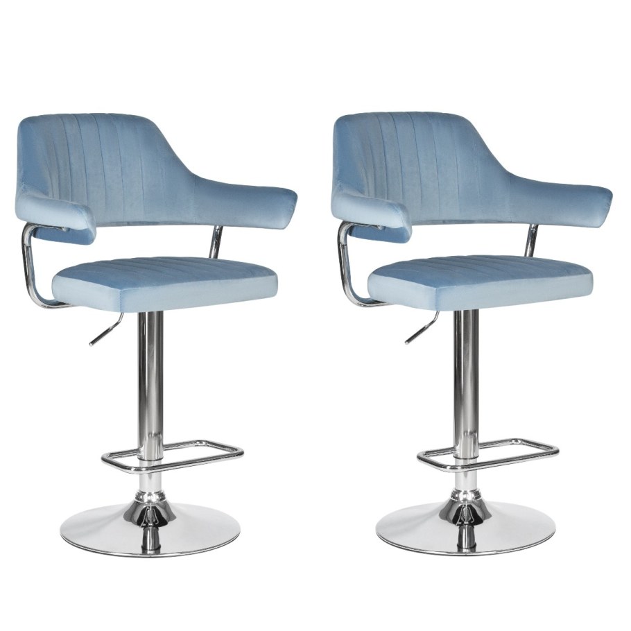 Купить барный стул Cherokee голубой велюр