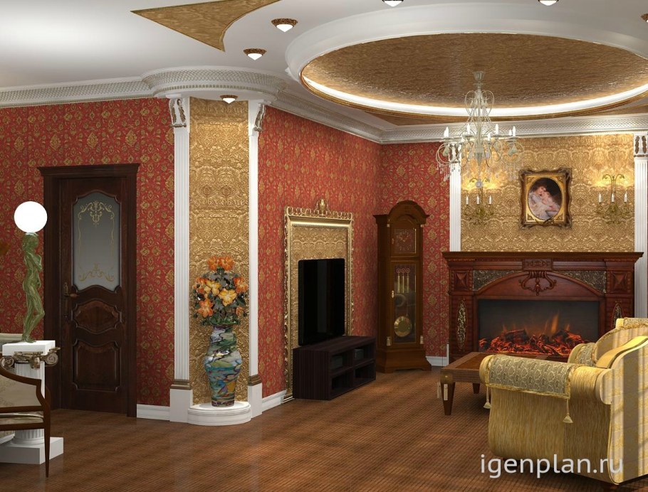 Обои линкруста в интерьере