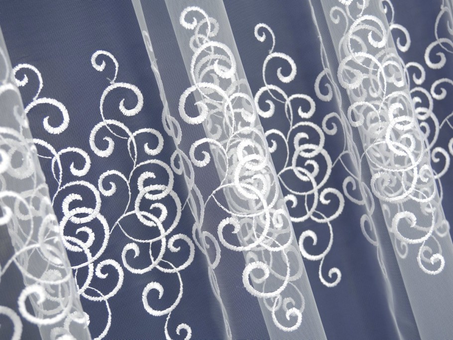 Тюль завиток белый