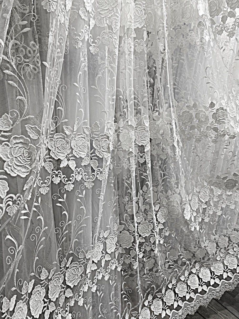 Тюль сетка с вышивкой dmf311