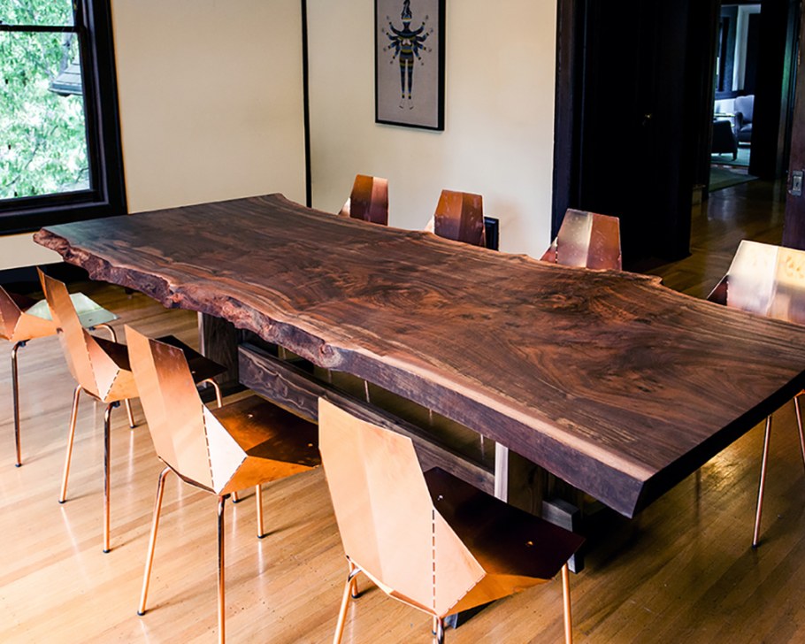 Стол в стиле лофт из слэба