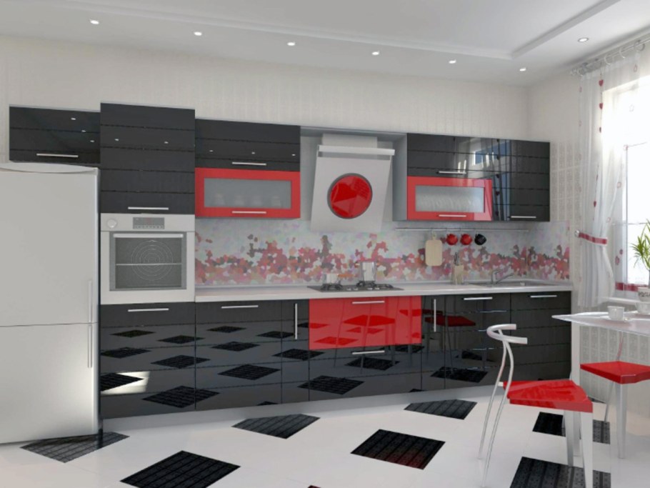 Красно черная кухня