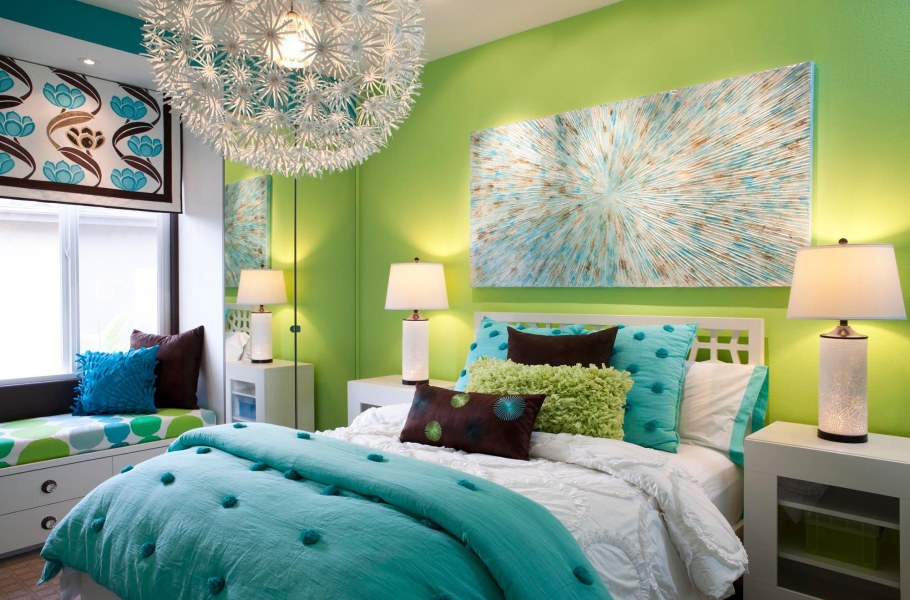 Комната в бирюзовых тонах