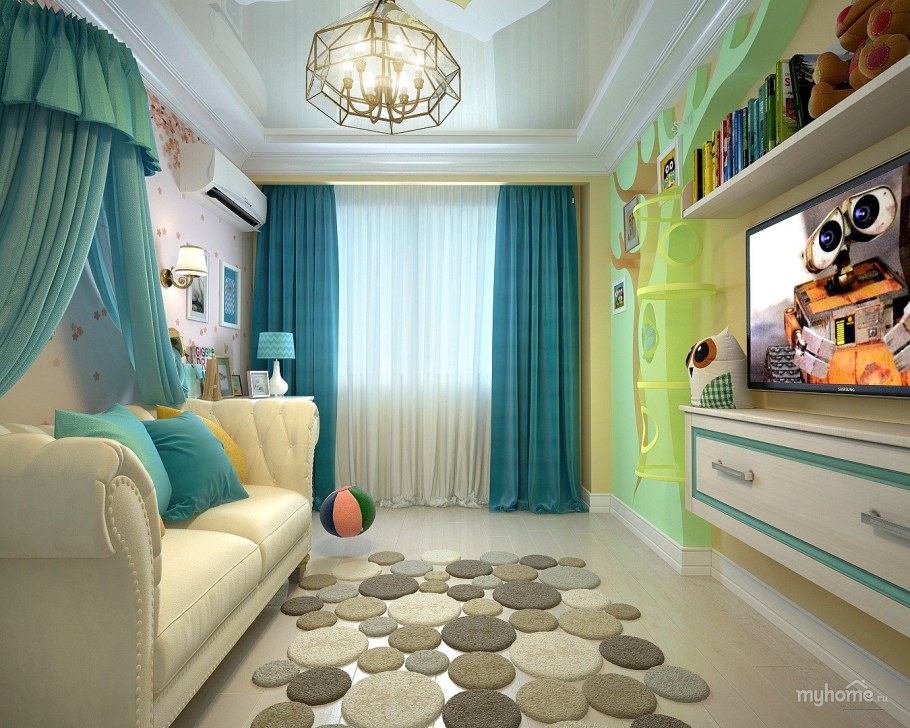 Детская в бежево голубых тонах