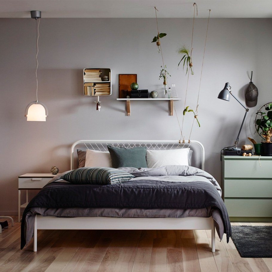 Темная спальня икеа