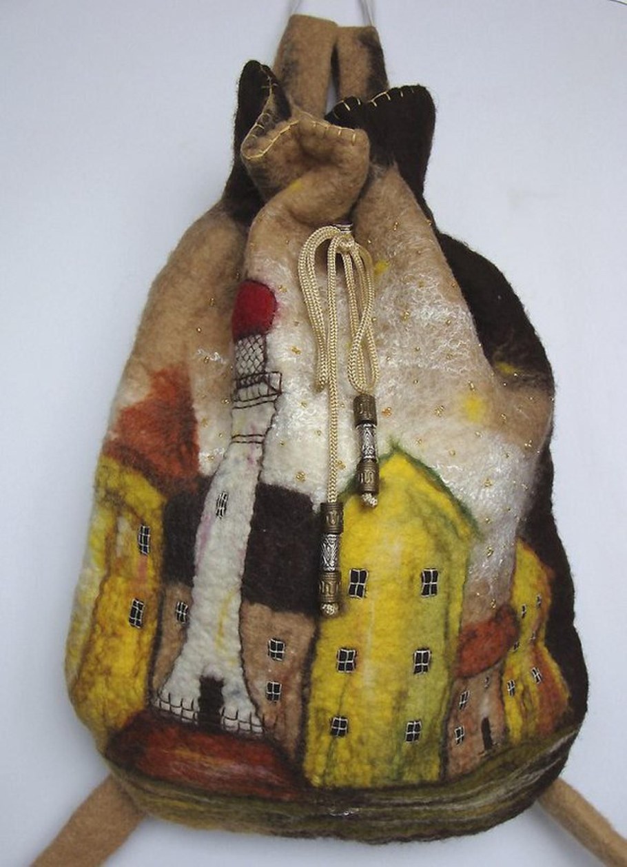 Валяние рюкзака из шерсти мастер класс