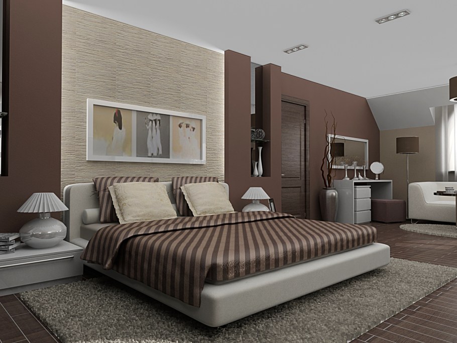 Шоколадно молочная спальня