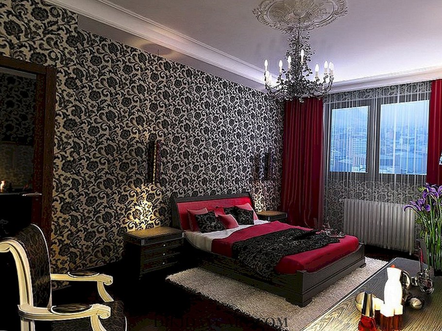 Темные обои в интерьере