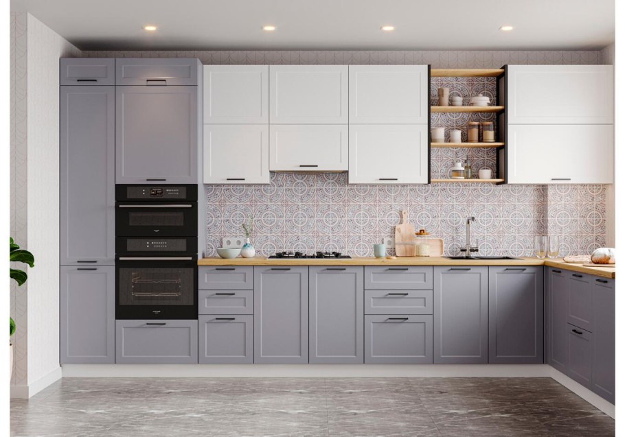 Кухня Квадро ДСВ серый эмалит