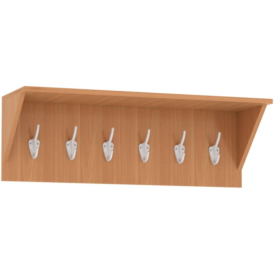 Вешалка настенная на 6 крючков с полкой для головных уборов 800х250х300