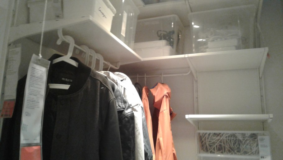 Гардеробная система икеа АЛЬГОТ В углу