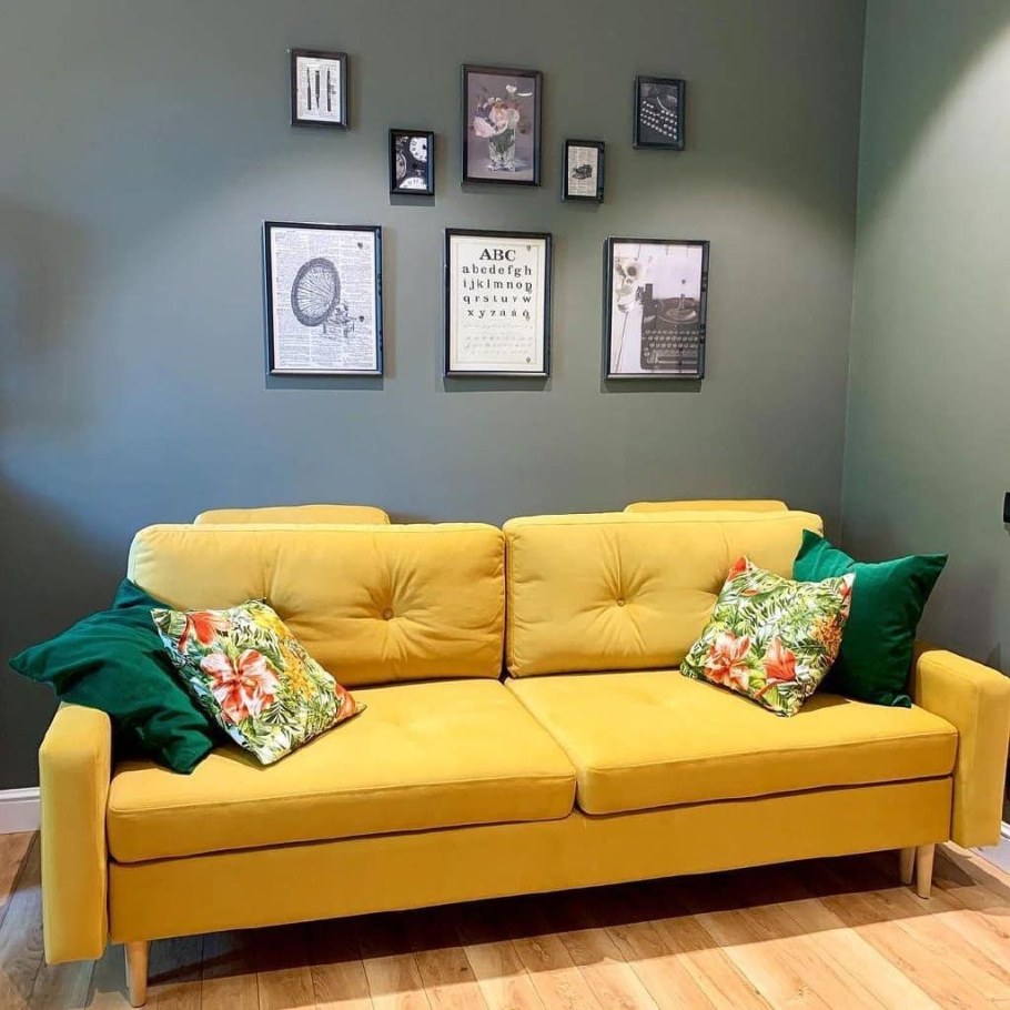 Диван Динс Velvet Yellow