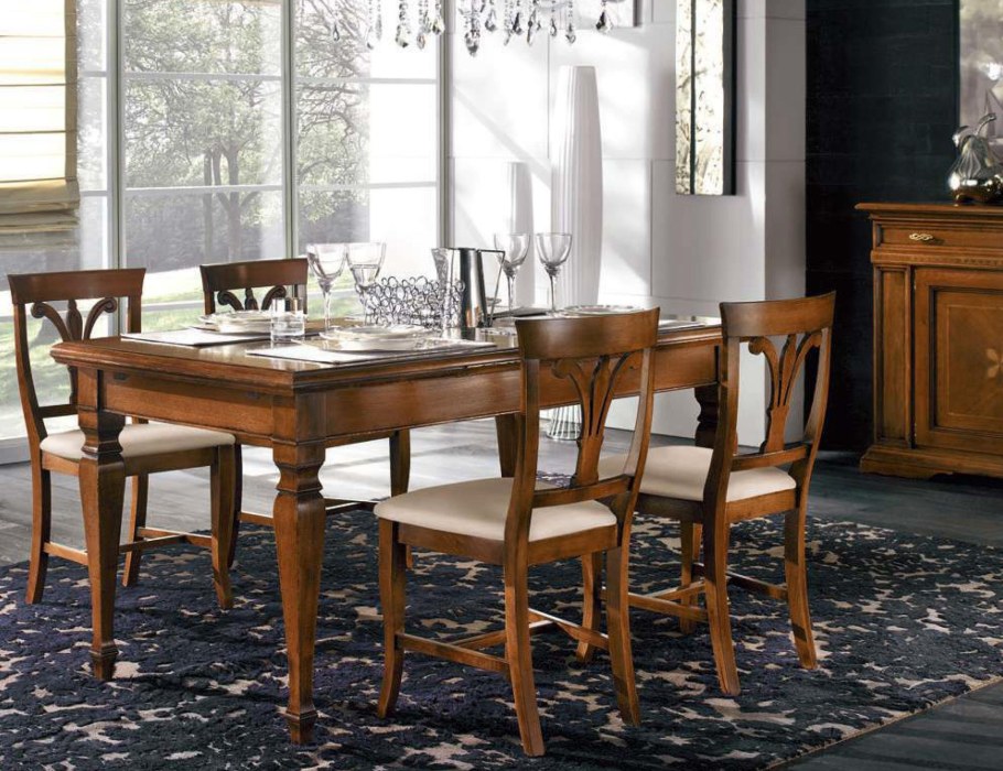 Стол Регина раздвижной и стулья для гостиной классика