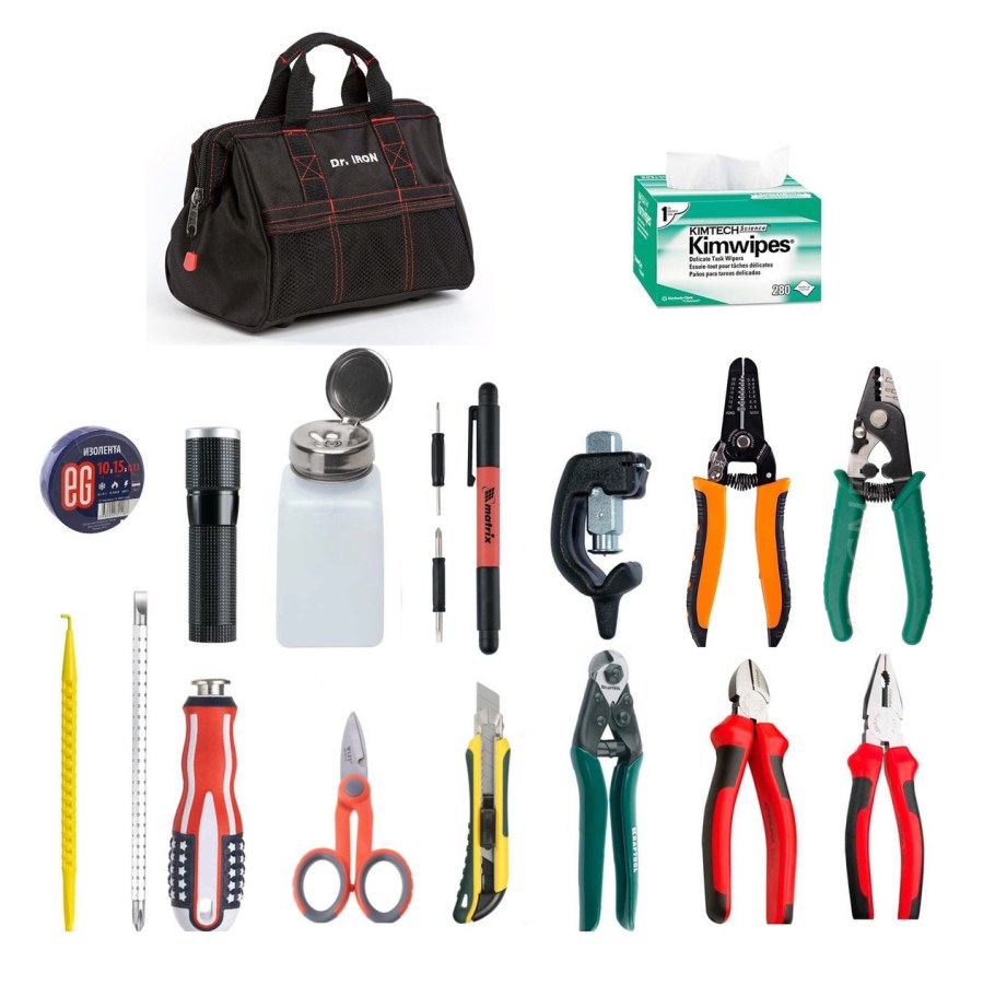 Комплект инструмента sk-RST-1r-plus1 для монтажника ВОЛС И lan