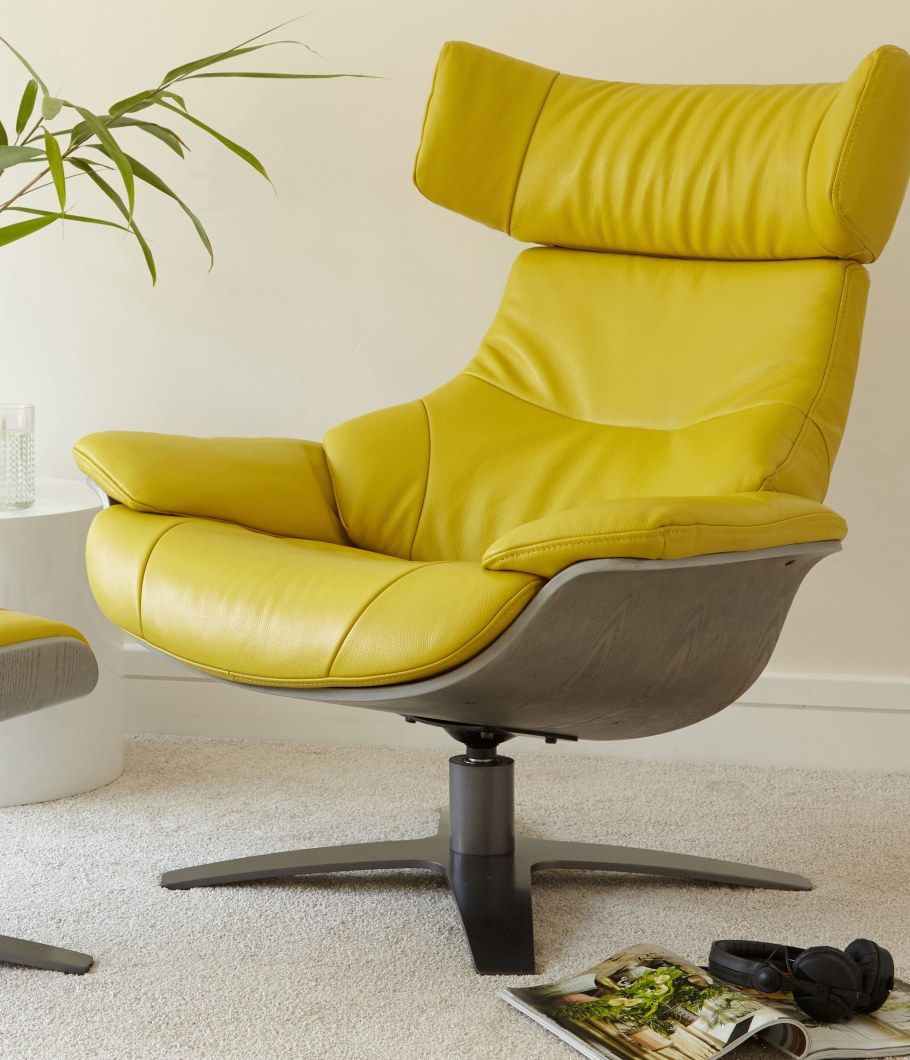 Кресло реклайнер желтое