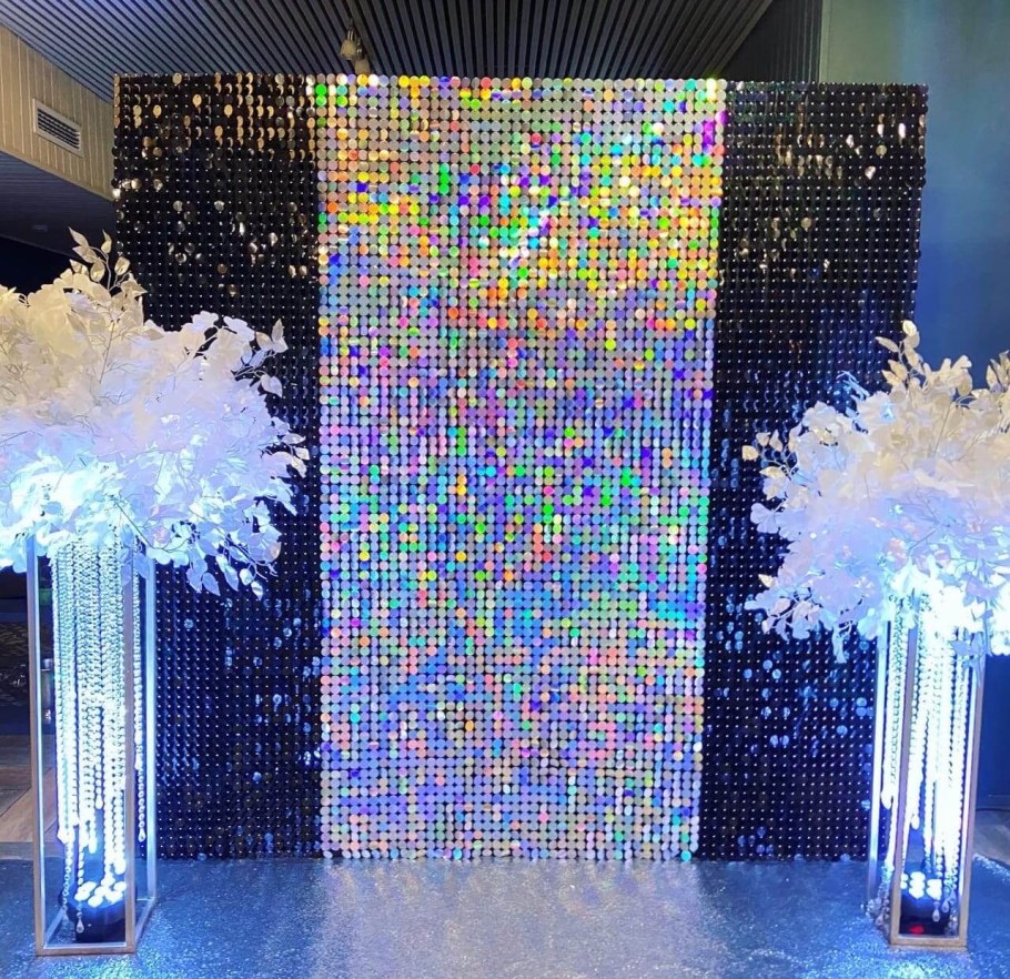 Панели с пайетками для фотозоны