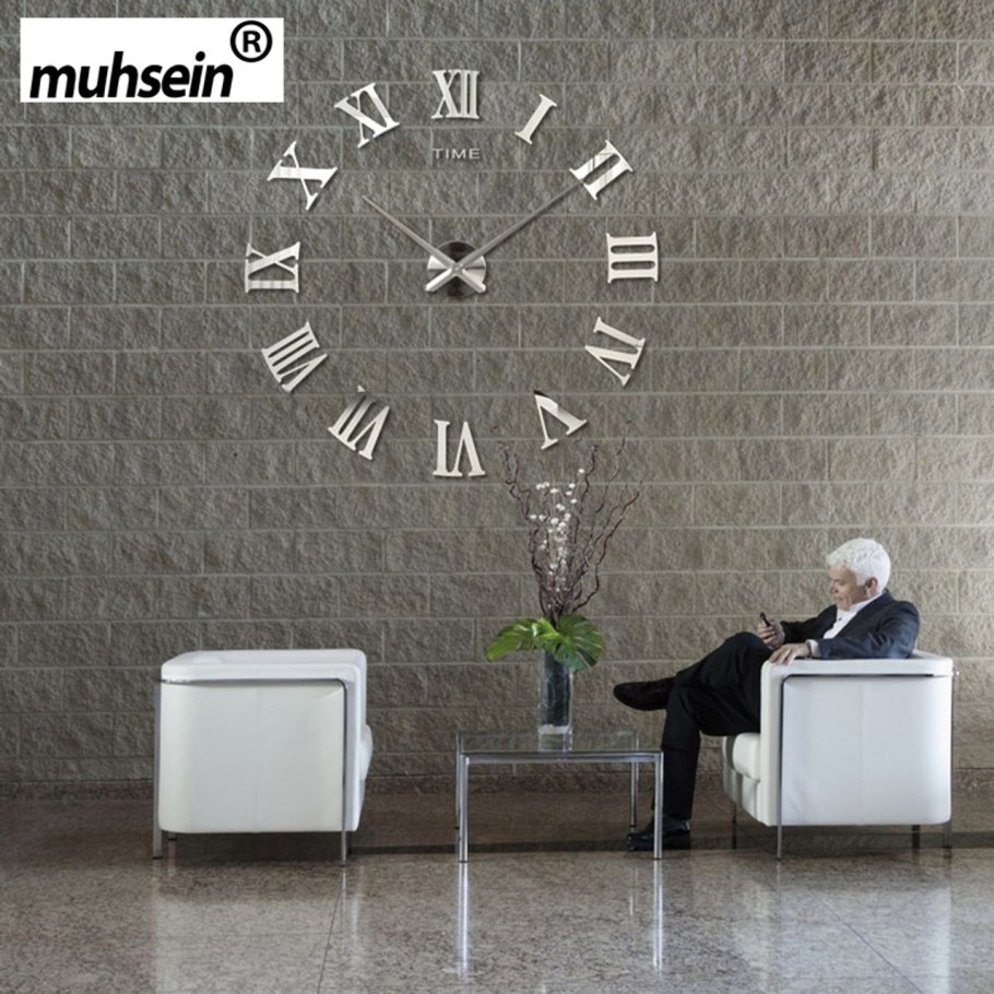 Muhsein Modern Wall Clock 3d Roman Numerals Clock large Size
