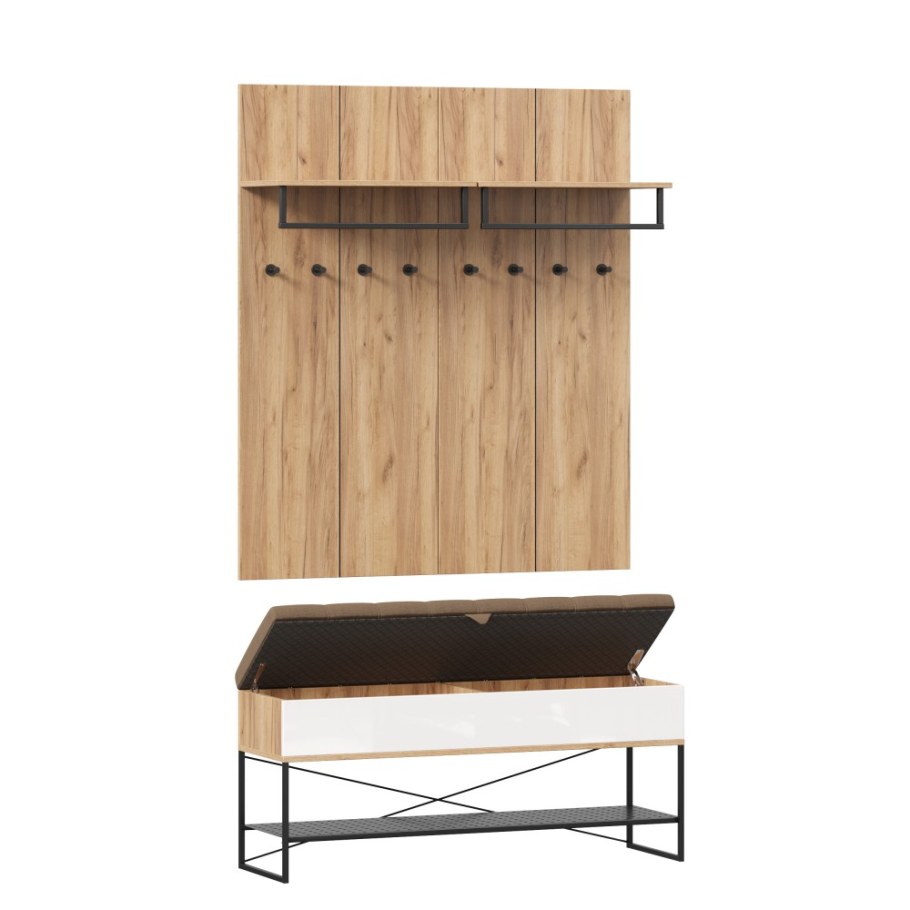 Прихожая Фиджи дуб золотой/белый