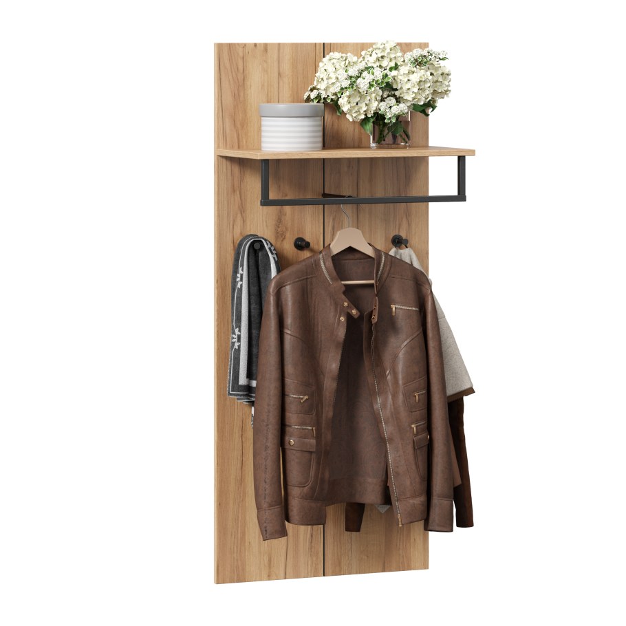 Сидней ЛД.672080.000 М вешалка настенная (дуб крафт белый)