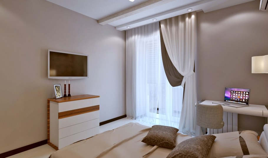 Спальня с выходом на балкон