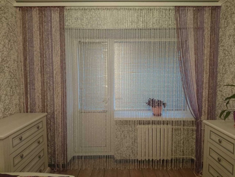 Тюль для комнаты с балконом