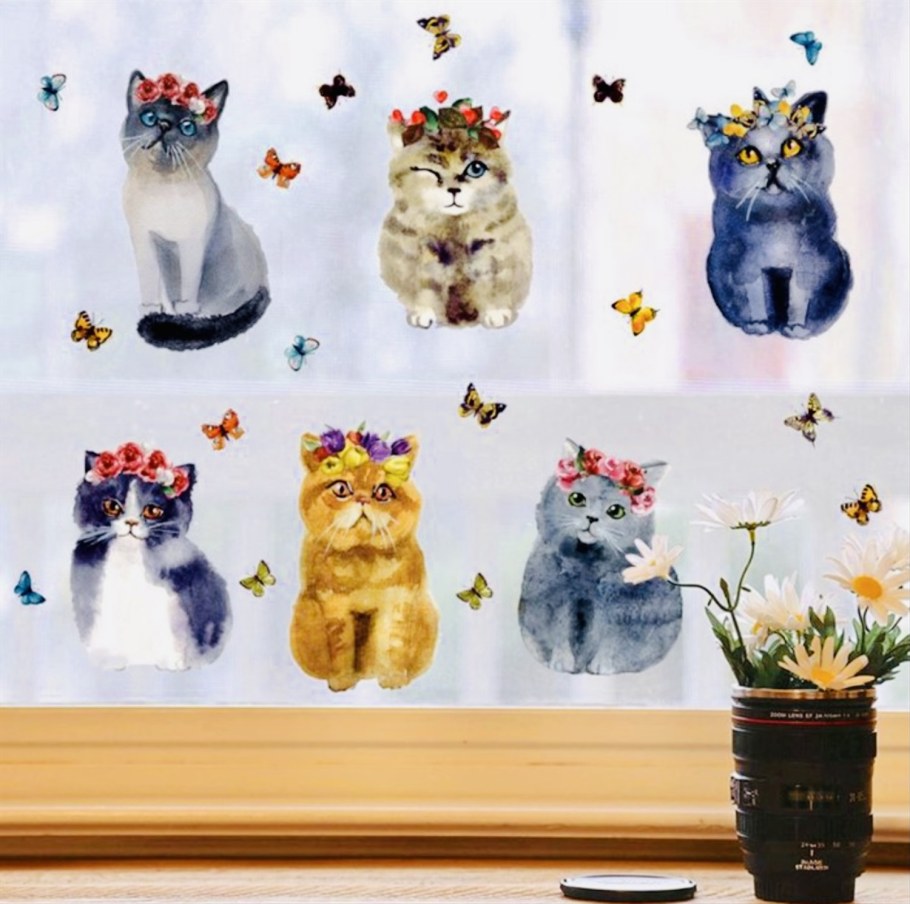 Наклейки декоративные "кошки"