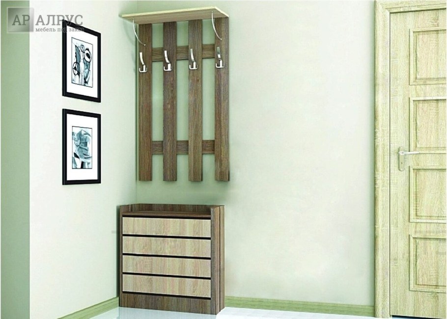 Вешалка настенная с полкой ВШ-2