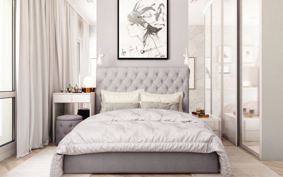 Маленькая спальня в современном классическом стиле