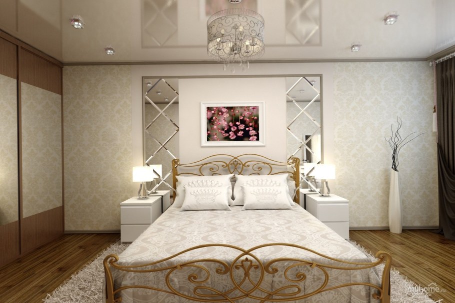 Спальня в зеркалах 12 м кв