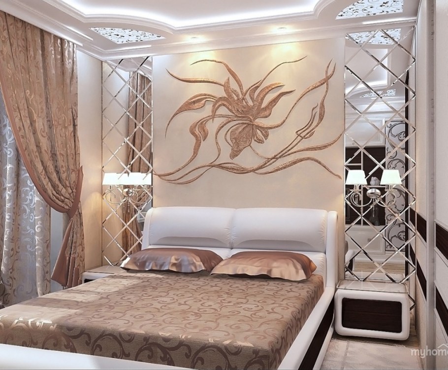 Зеркальное панно на стену в спальню