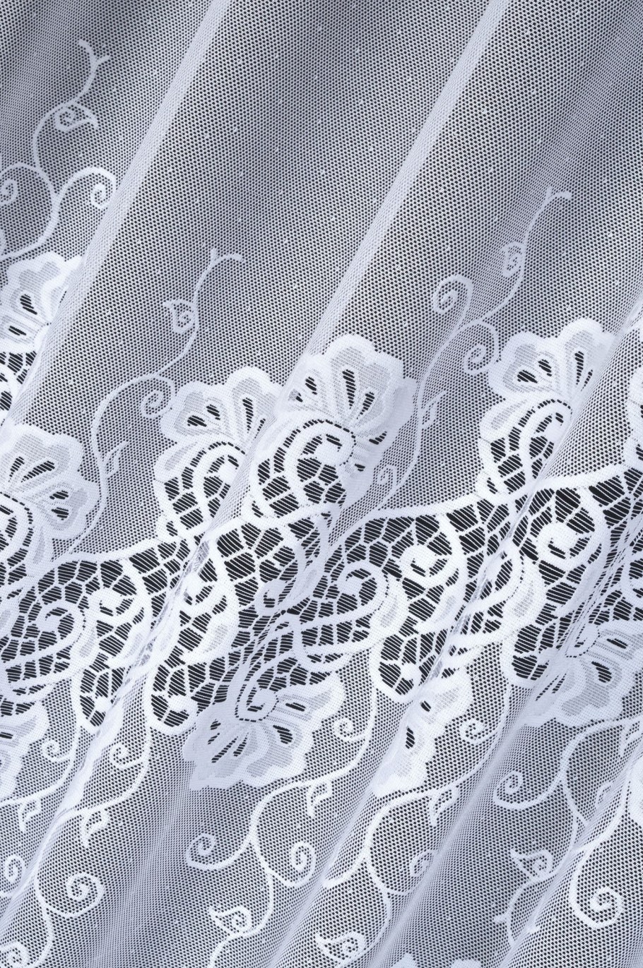 Тюль белая ажурная