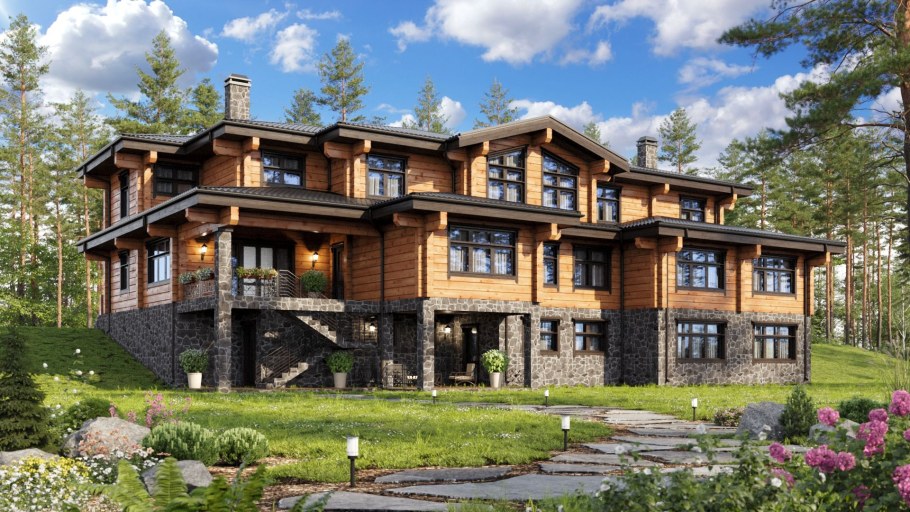 Отель из клееного бруса